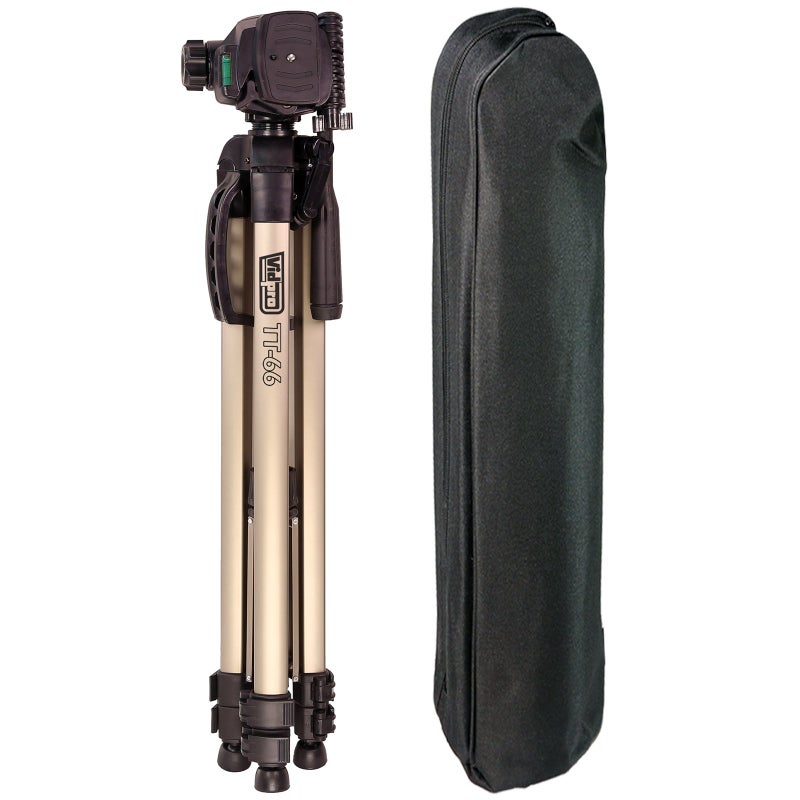 VidPro Heavy Duty 3-Section Aluminum Tripod with 3-Way Pan & Tilt Head, 66" Max Height - Image 3